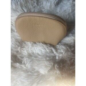 Tehra & B Tan Leather Zipper Pouch